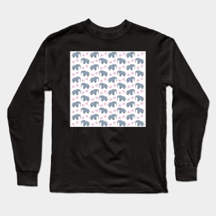 Elephant with Heart Pattern Long Sleeve T-Shirt